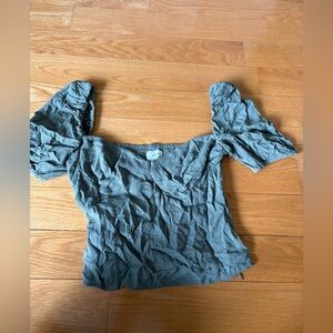 Green Wilfred Puff Sleeve Top - Gray